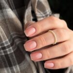 Нюдовий манікюр на квадратні нігті