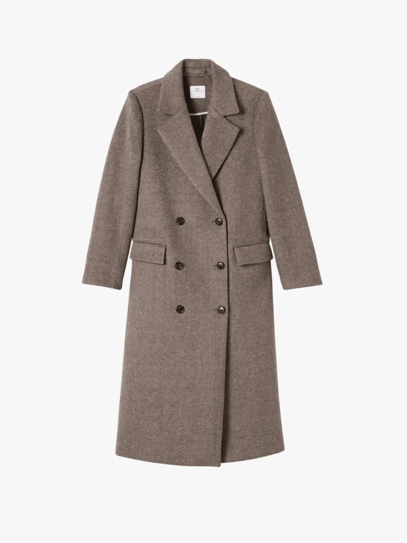 Двобортне пальто Chesterfield з вовняної суміші сіро-коричневого кольору Gap × Victoria Beckham